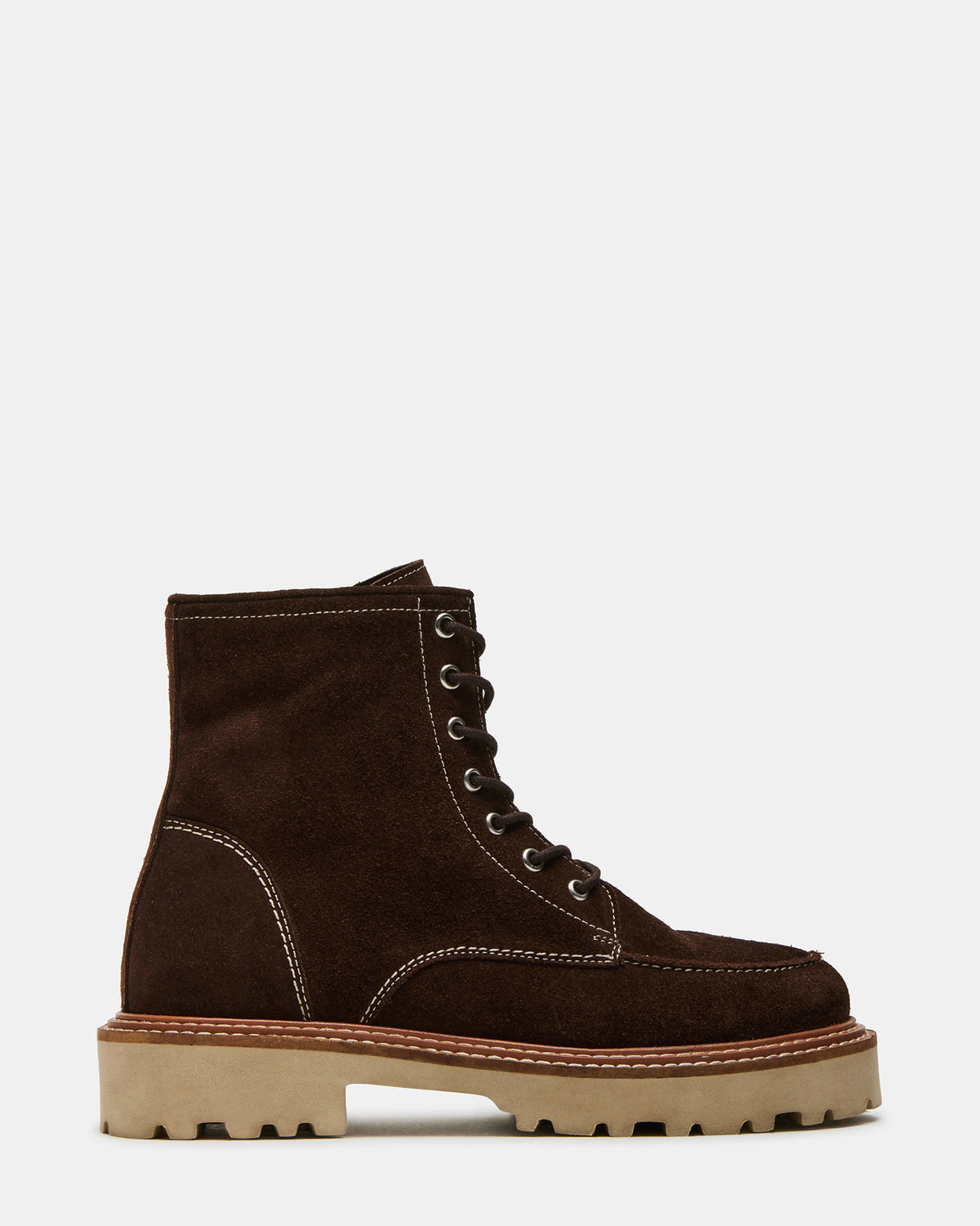 FOREST Brown Suede Lug Ankle Boot | Women's Booties - Steve Madden