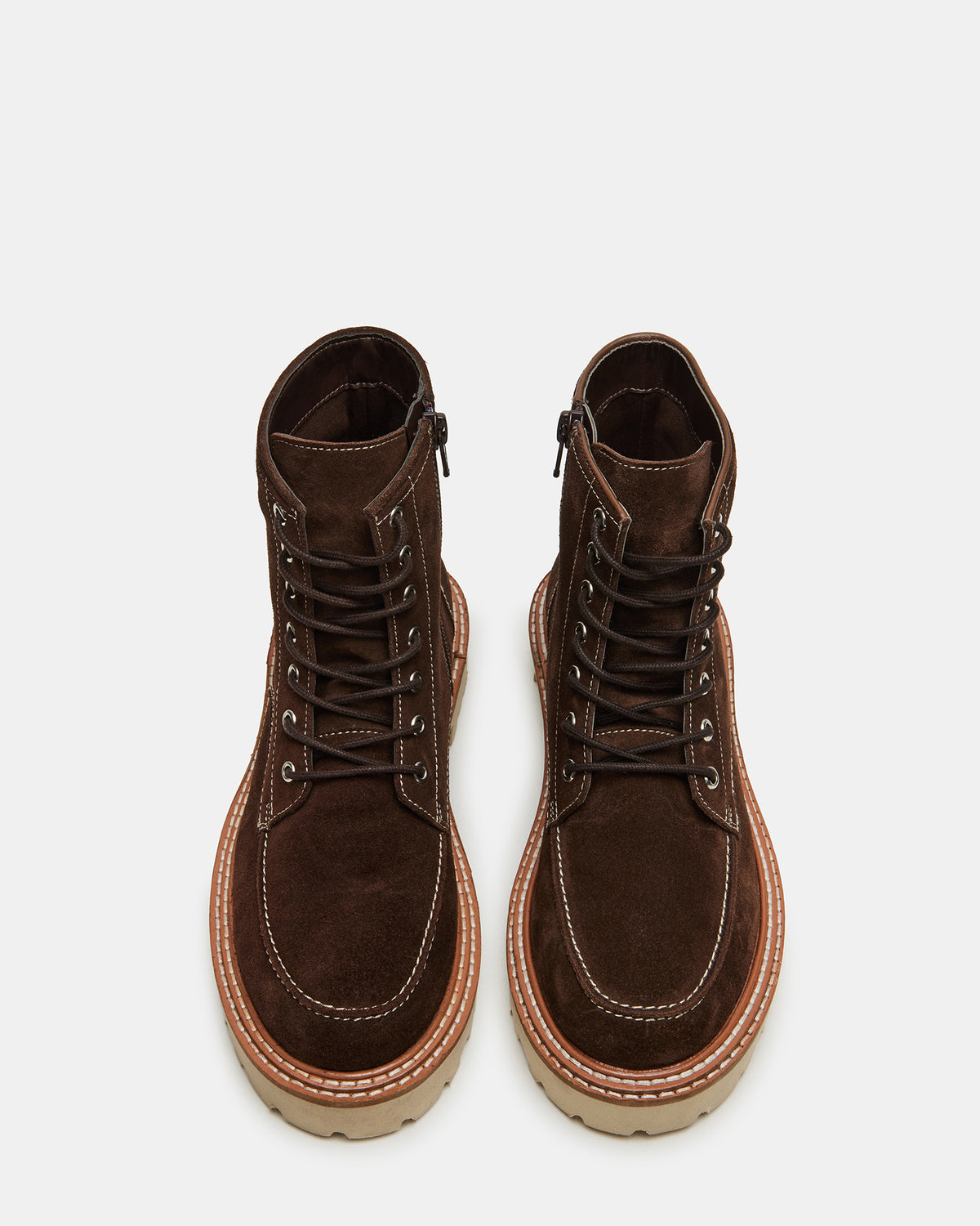 FOREST Brown Suede Lug Ankle Boot | Women's Booties - Steve Madden
