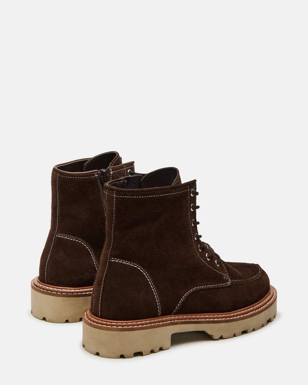 FOREST Brown Suede Lug Ankle Boot | Women's Booties - Steve Madden