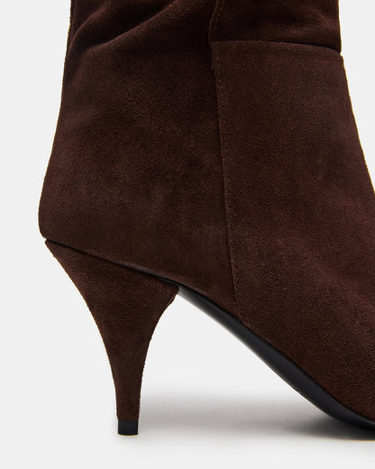 LINGER Brown Suede Pointed-Toe Over-The-Knee Heeled Women's Boot - Steve Madden