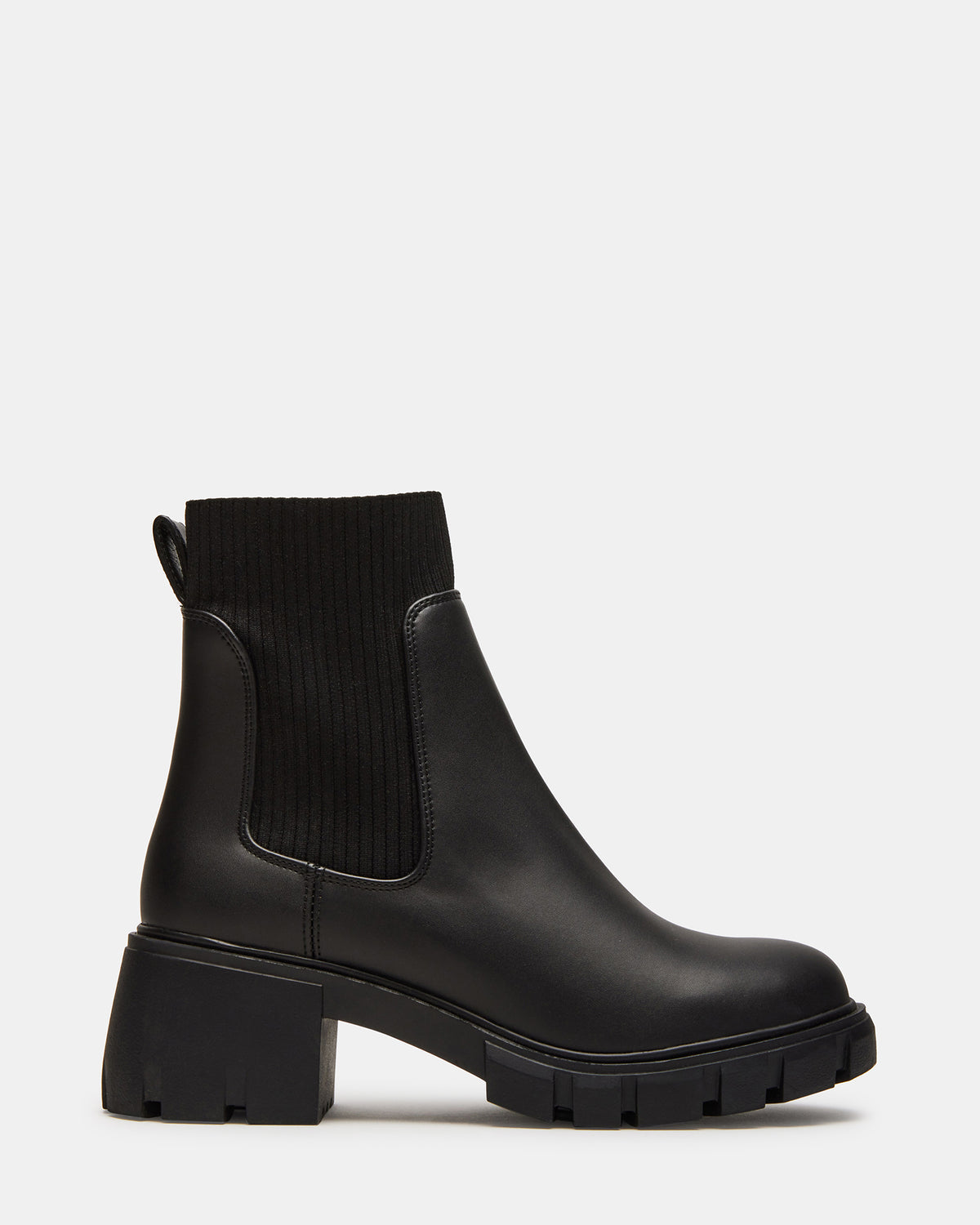 HUTCHH20 Black Water-Resistant Lug Sole Ankle Boot | Women's Booties - Steve Madden