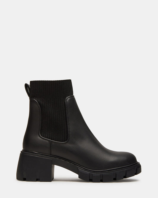 HUTCHH20 Black Water-Resistant Lug Sole Ankle Boot | Women's Booties - Steve Madden