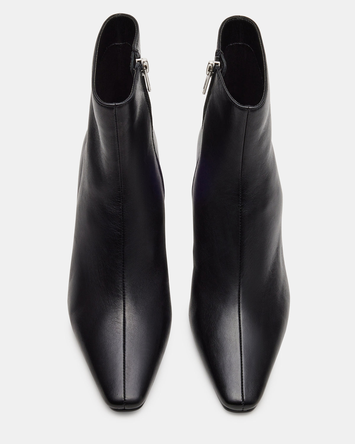 DELVIE Black Leather Kitten Heel Ankle Boot | Women's Booties - Steve Madden