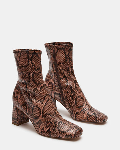 HUSH Snake Square Toe Bootie | Women's Ankle Boots - Steve Madden