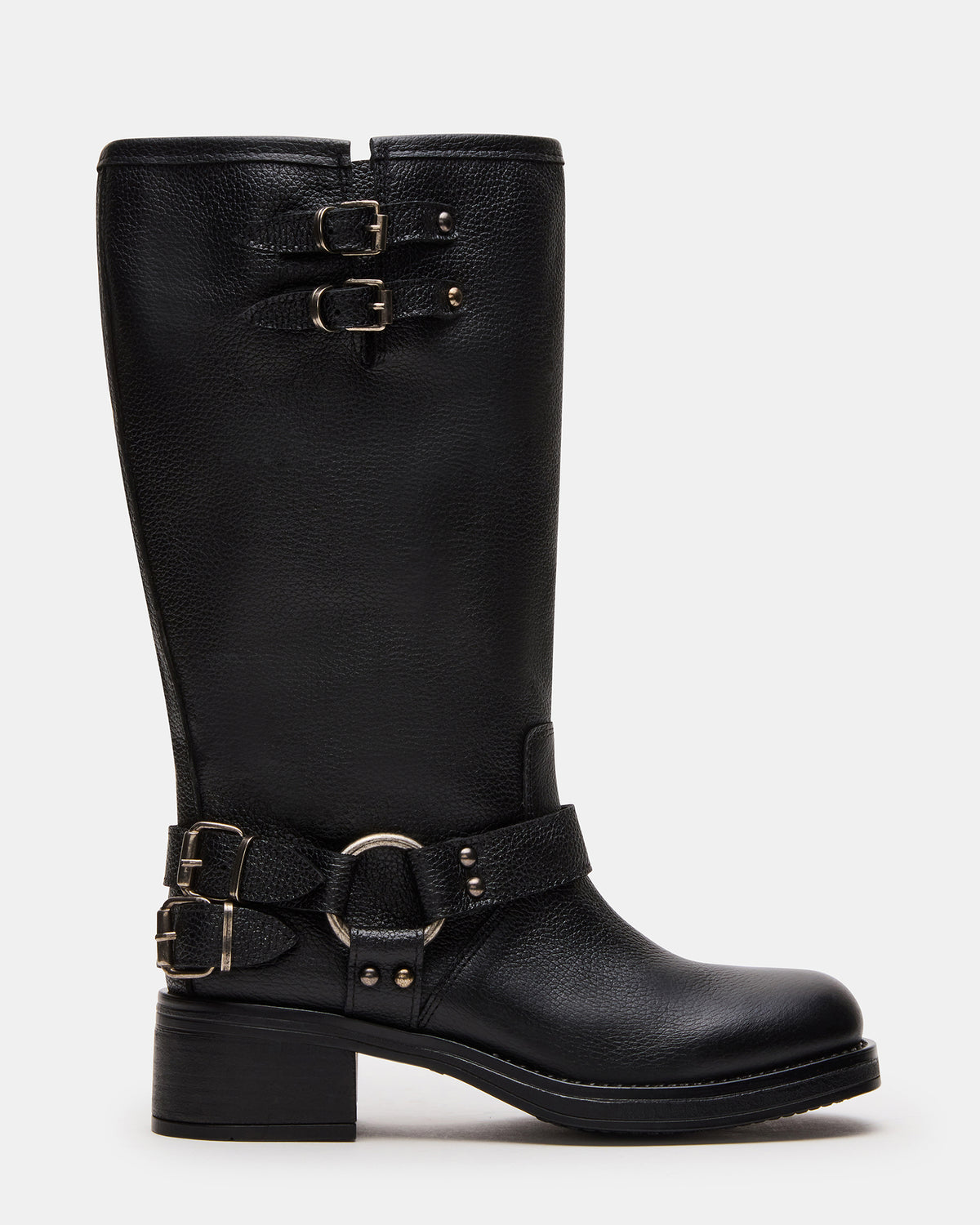 ASTOR Black Leather Wide Calf Knee-High Women's Boot - Steve Madden