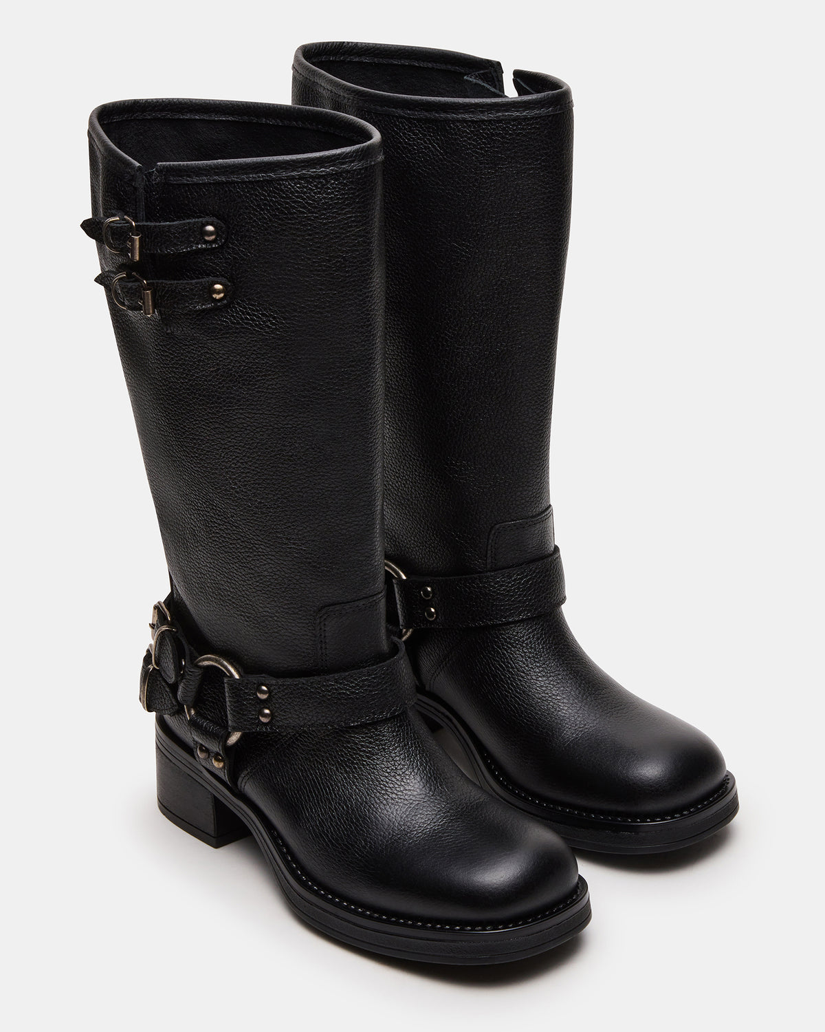 ASTOR Black Leather Wide Calf Knee-High Women's Boot - Steve Madden