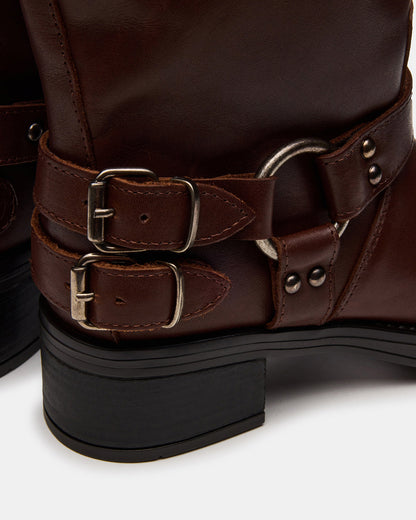 ASTOR Brown Leather Wide Calf Knee-High Women's Boot - Steve Madden