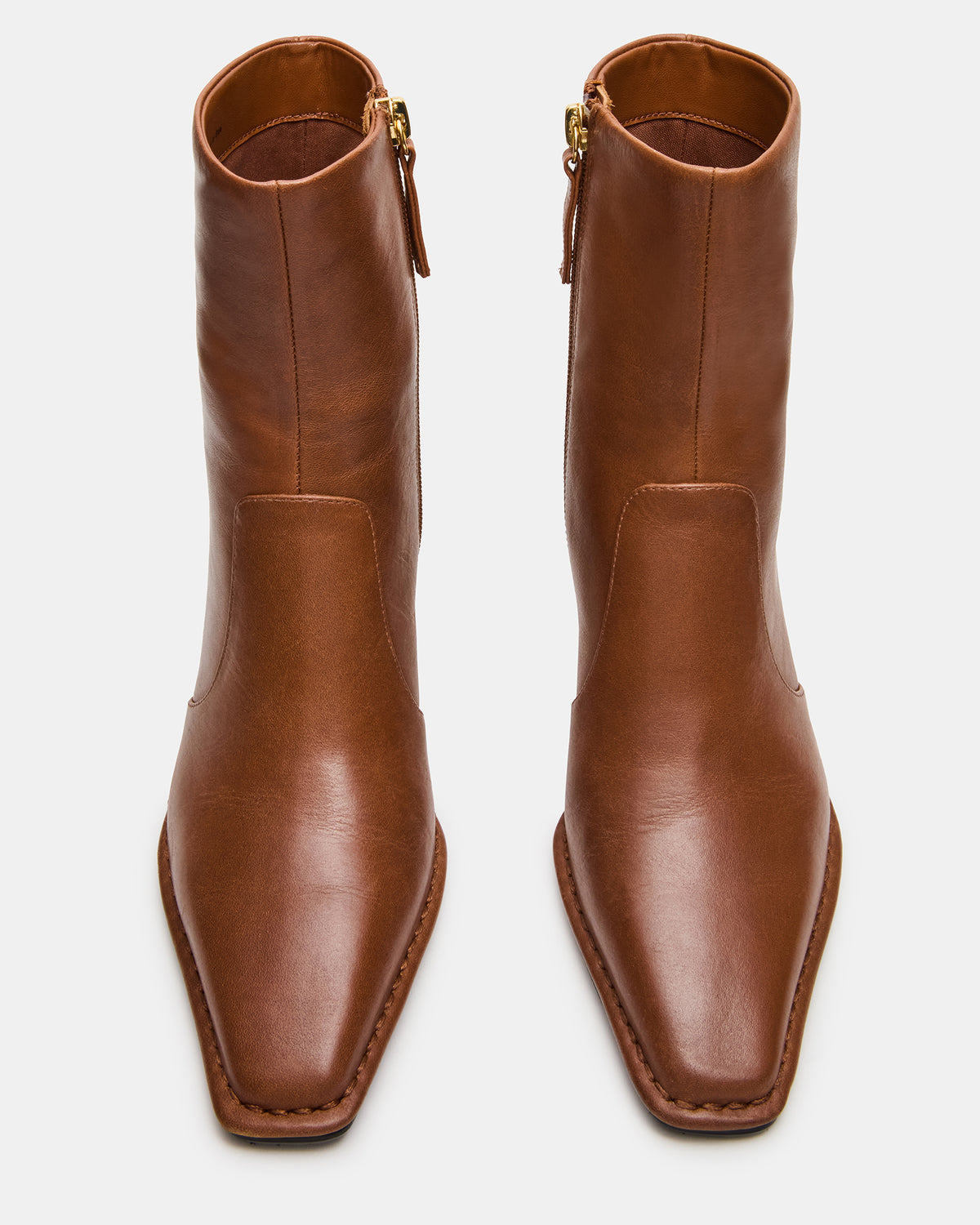 FARE Tan Leather Square Toe Women's Ankle Boot - Steve Madden