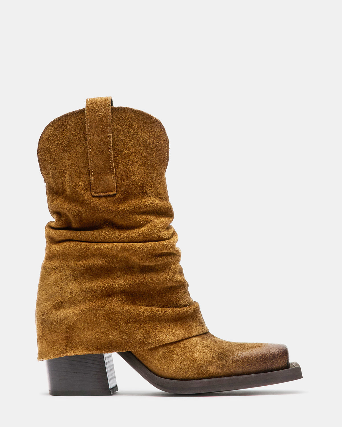 PIA Chestnut Suede Cuffed Boot | Women's Booties - Steve Madden