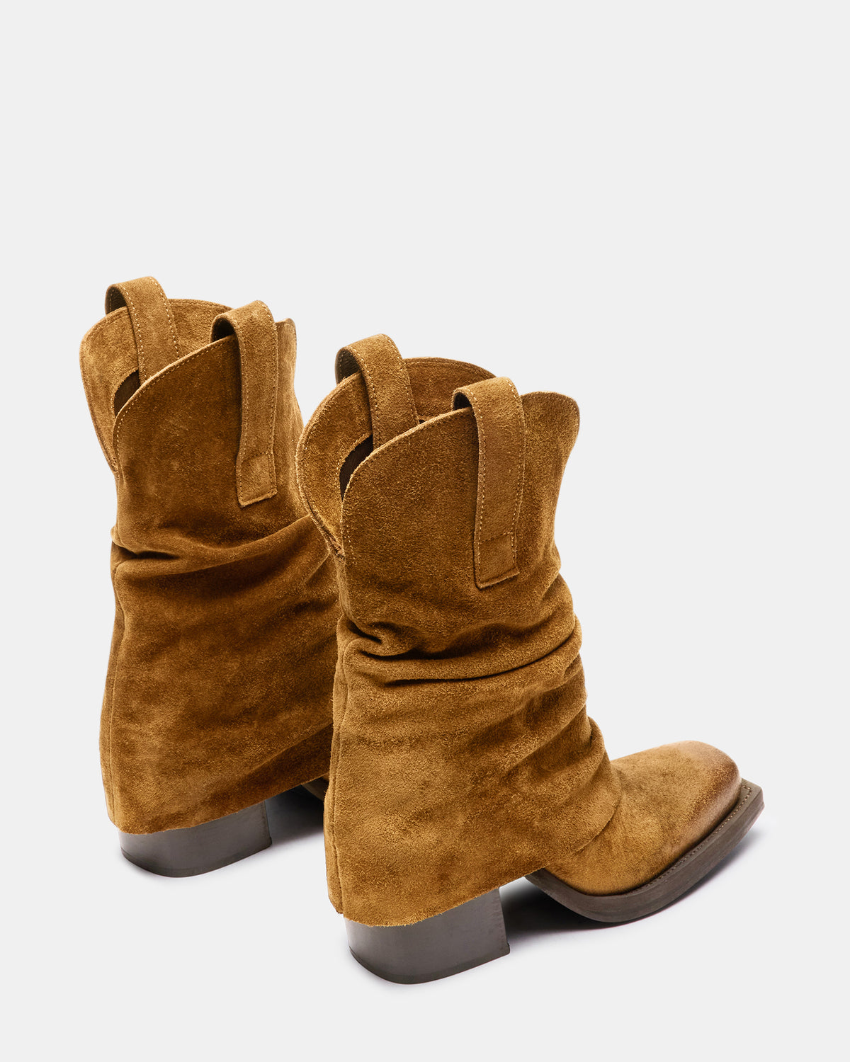 PIA Chestnut Suede Cuffed Boot | Women's Booties - Steve Madden