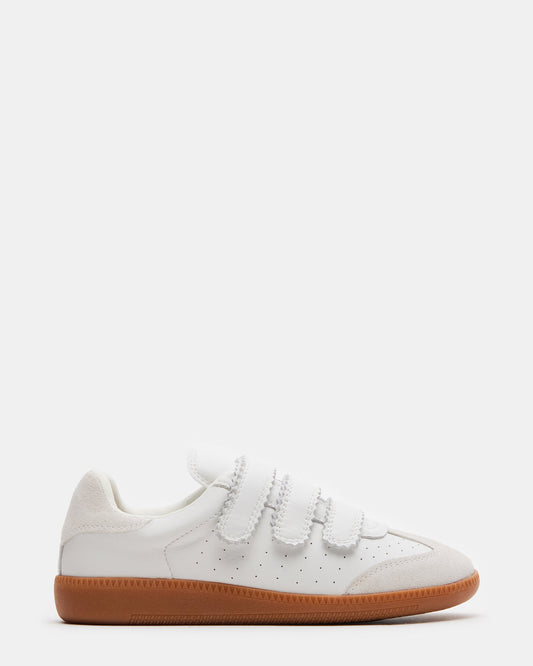 MOMENTUM White Velcro Low-Top Sneaker | Women's Sneakers - Steve Madden