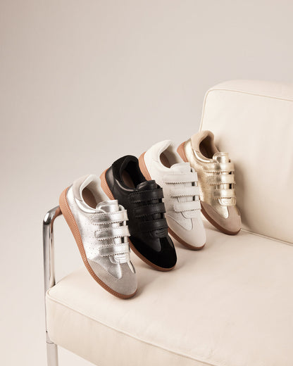 MOMENTUM White Velcro Low-Top Sneaker | Women's Sneakers - Steve Madden