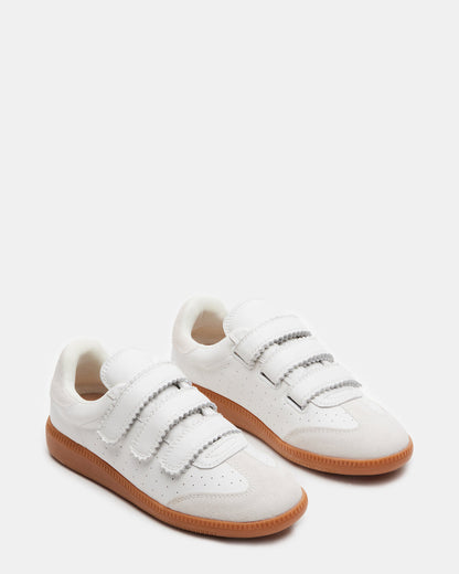 MOMENTUM White Velcro Low-Top Sneaker | Women's Sneakers - Steve Madden