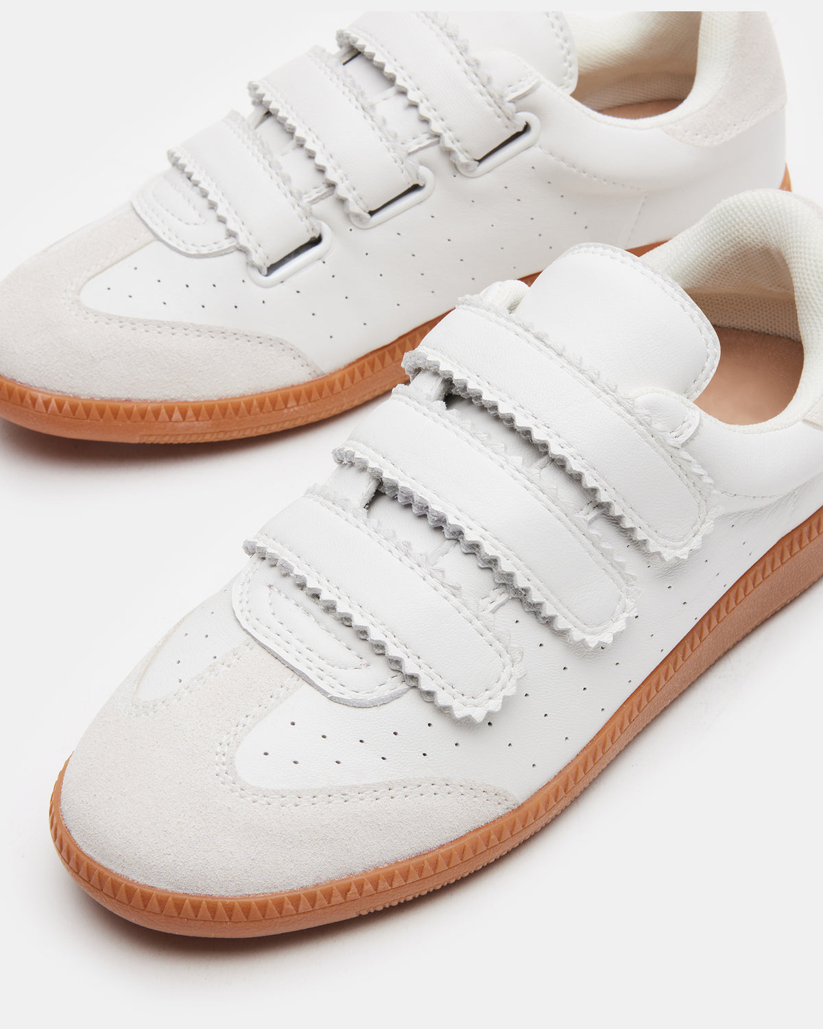 MOMENTUM White Velcro Low-Top Sneaker | Women's Sneakers - Steve Madden