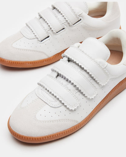 MOMENTUM White Velcro Low-Top Sneaker | Women's Sneakers - Steve Madden