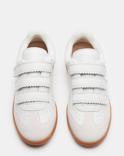 MOMENTUM White Velcro Low-Top Sneaker | Women's Sneakers - Steve Madden