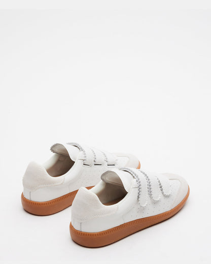 MOMENTUM White Velcro Low-Top Sneaker | Women's Sneakers - Steve Madden