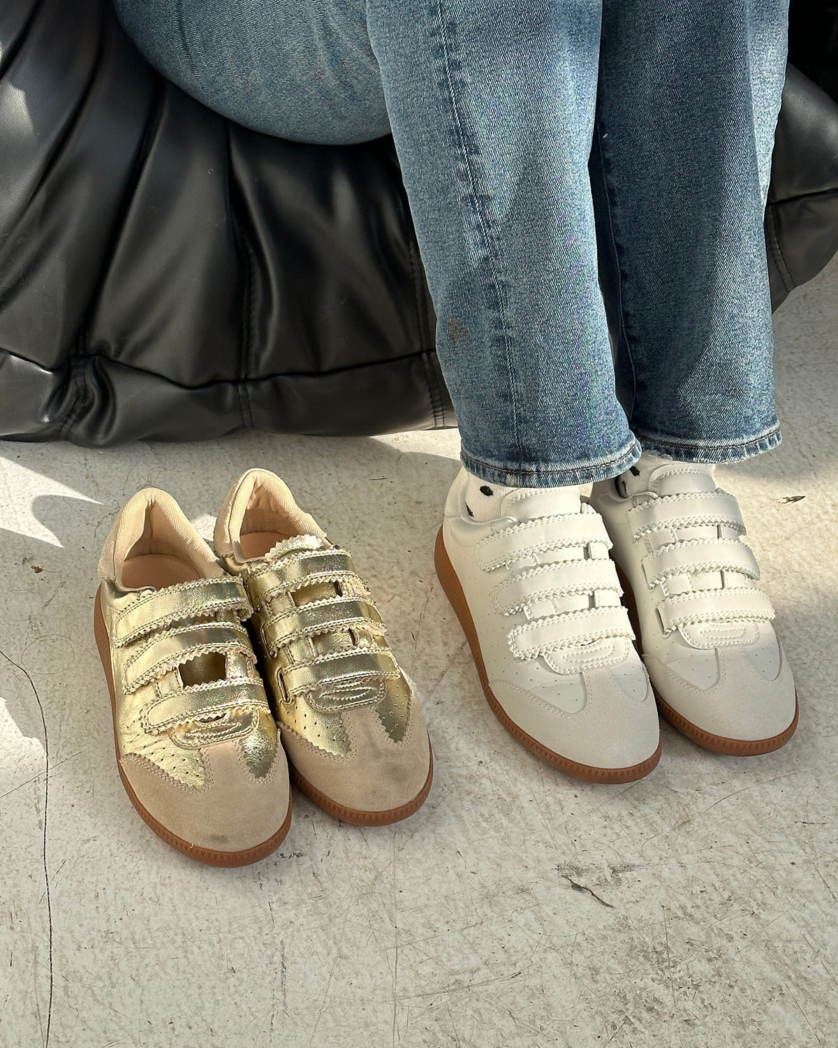 MOMENTUM White Velcro Low-Top Sneaker | Women's Sneakers - Steve Madden