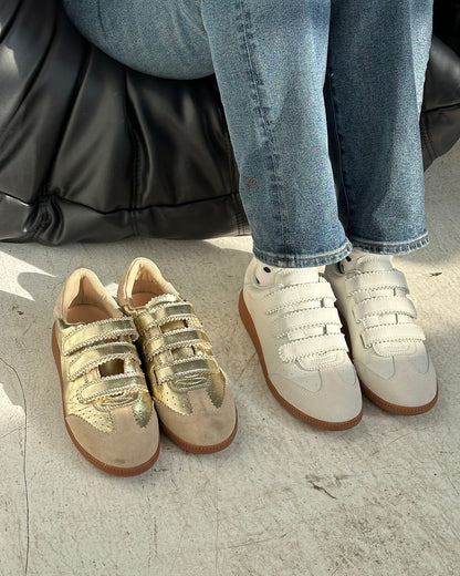 MOMENTUM White Velcro Low-Top Sneaker | Women's Sneakers - Steve Madden
