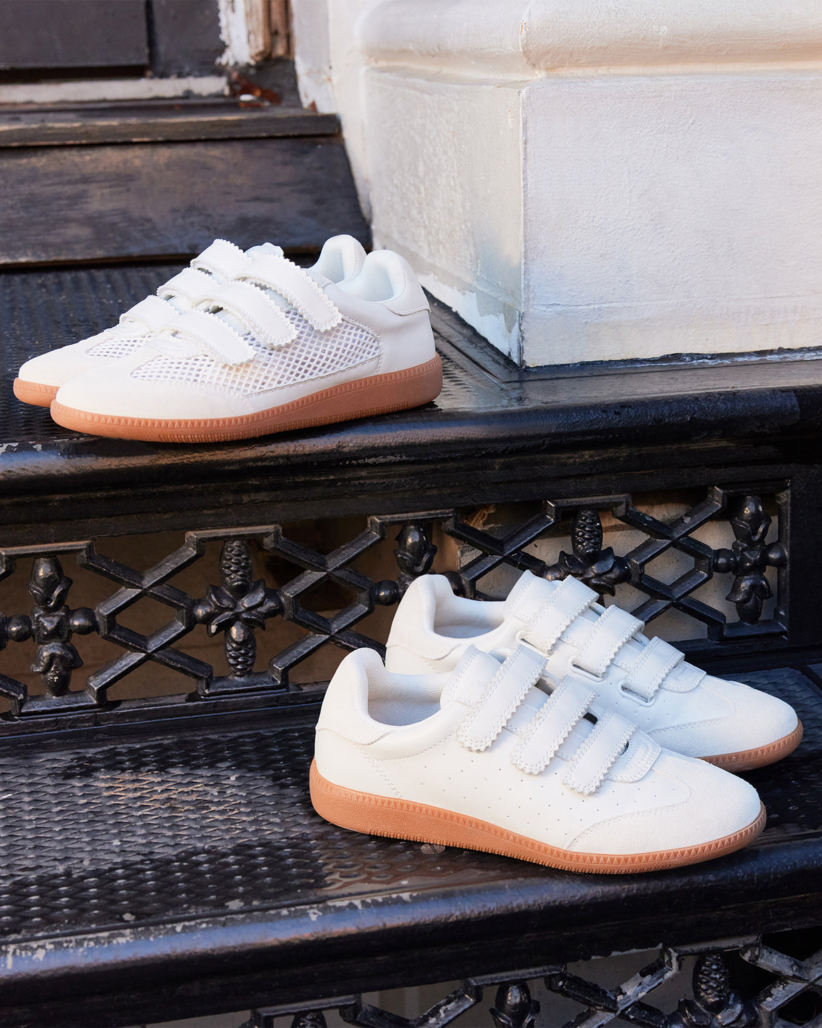 MOMENTUM White Velcro Low-Top Sneaker | Women's Sneakers - Steve Madden