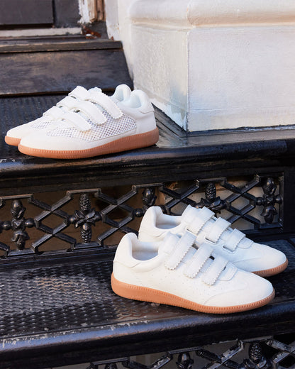 MOMENTUM White Velcro Low-Top Sneaker | Women's Sneakers - Steve Madden