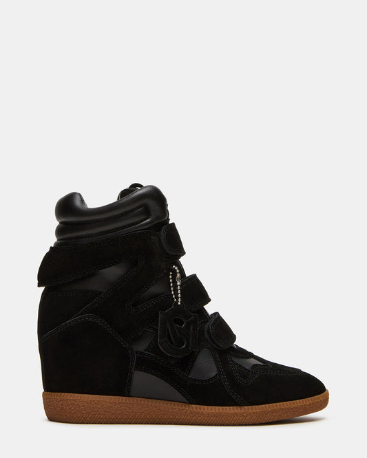 MAVIS Black Suede High-Top Velcro Women's Sneaker - Steve Madden