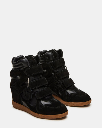MAVIS Black Suede High-Top Velcro Women's Sneaker - Steve Madden