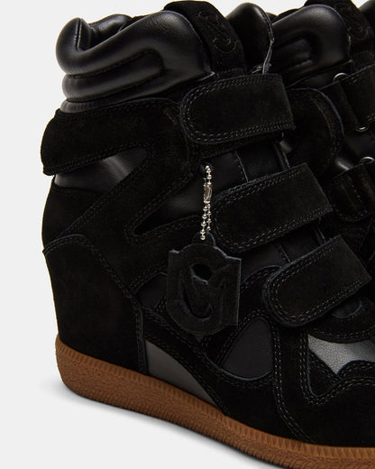 MAVIS Black Suede High-Top Velcro Women's Sneaker - Steve Madden