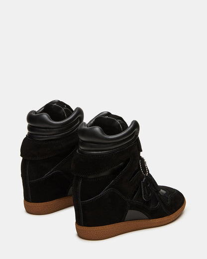 MAVIS Black Suede High-Top Velcro Women's Sneaker - Steve Madden