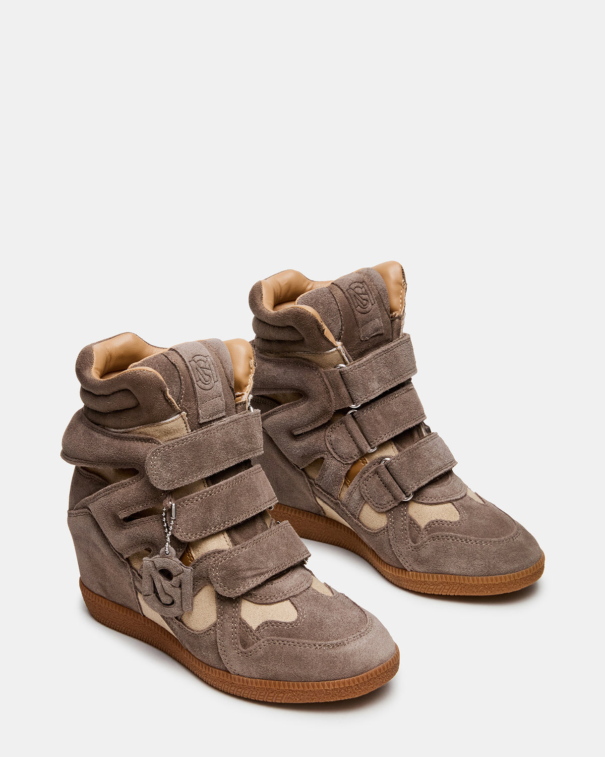 MAVIS Taupe Suede High-Top Velcro Women's Sneaker - Steve Madden