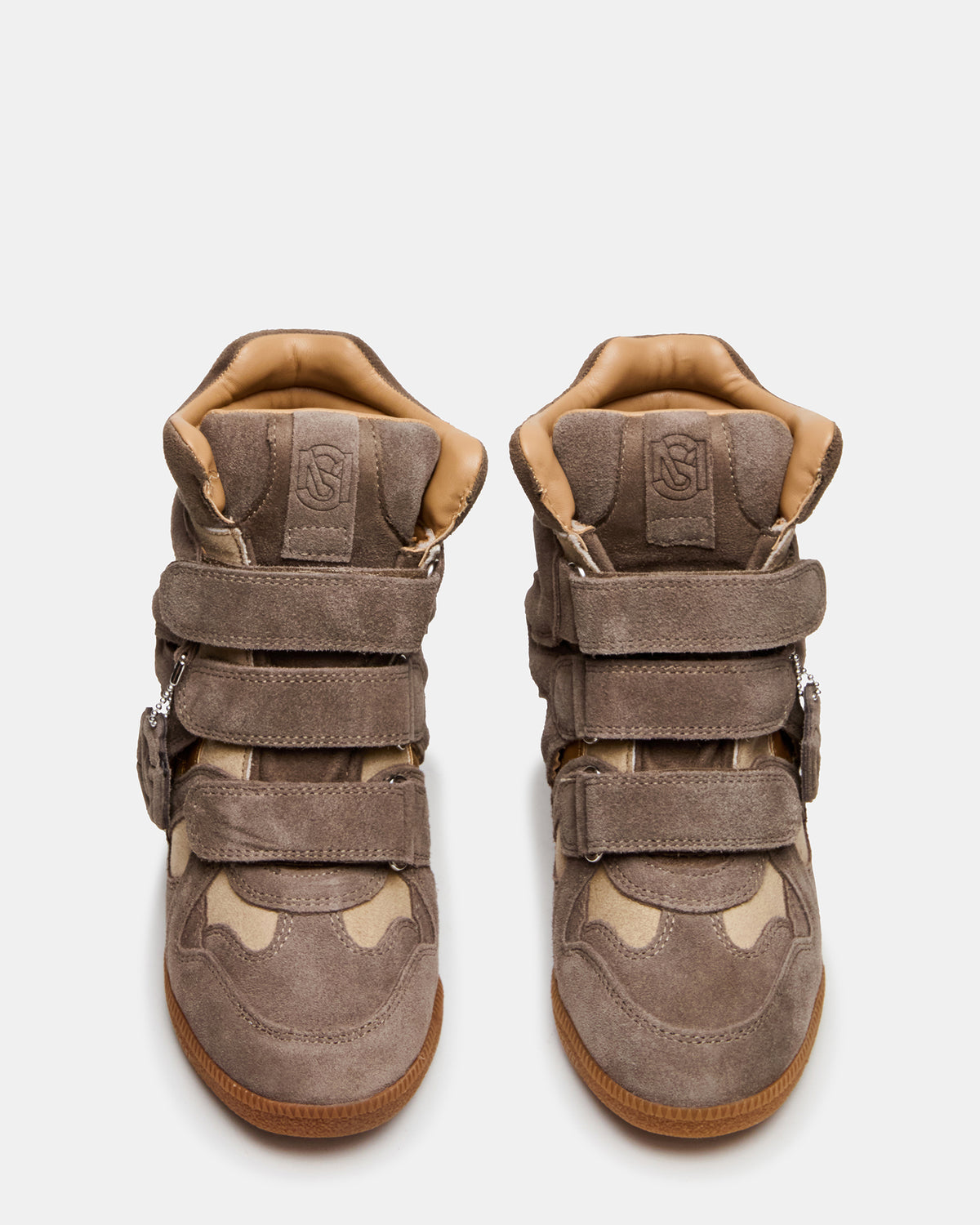 MAVIS Taupe Suede High-Top Velcro Women's Sneaker - Steve Madden
