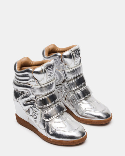 MAVIS Silver High-Top Velcro Women's Sneaker - Steve Madden