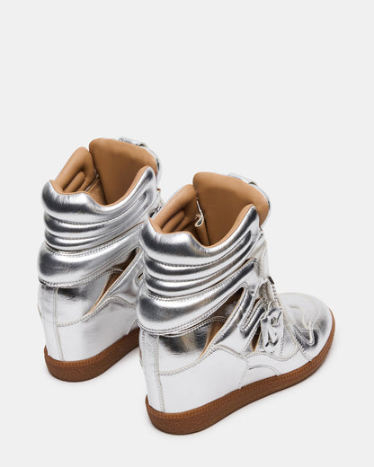 MAVIS Silver High-Top Velcro Women's Sneaker - Steve Madden