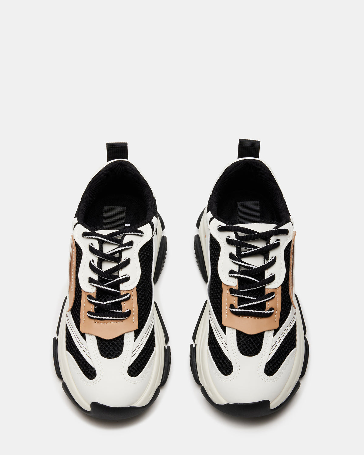 POSSESSION Black/Tan Platform Lace-Up Women's Sneaker - Steve Madden