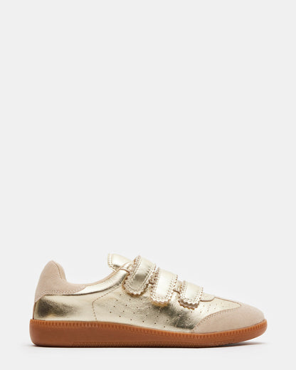 MOMENTUM Gold Velcro Low-Top Women's Sneakers - Steve Madden