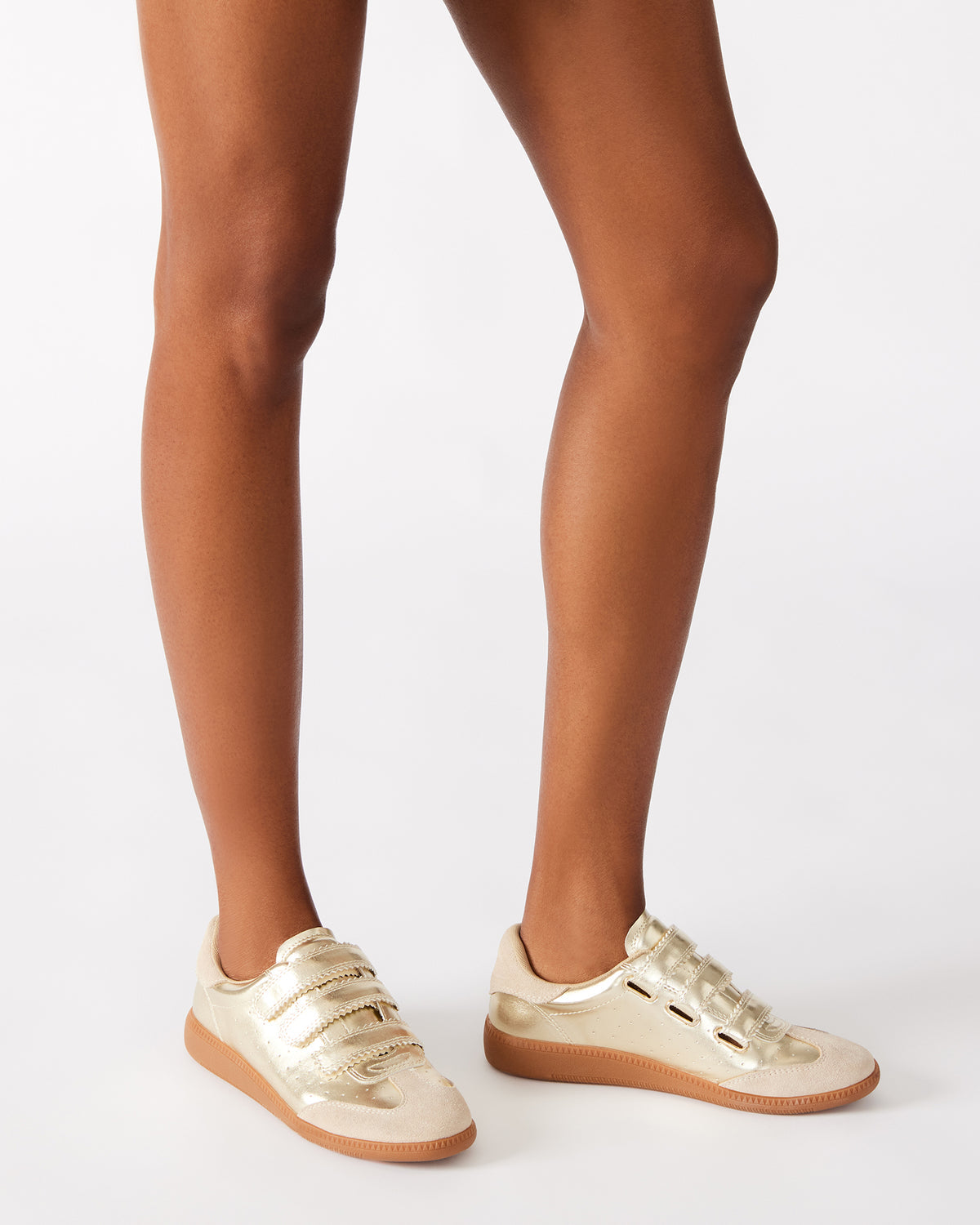 MOMENTUM Gold Velcro Low-Top Women's Sneakers - Steve Madden
