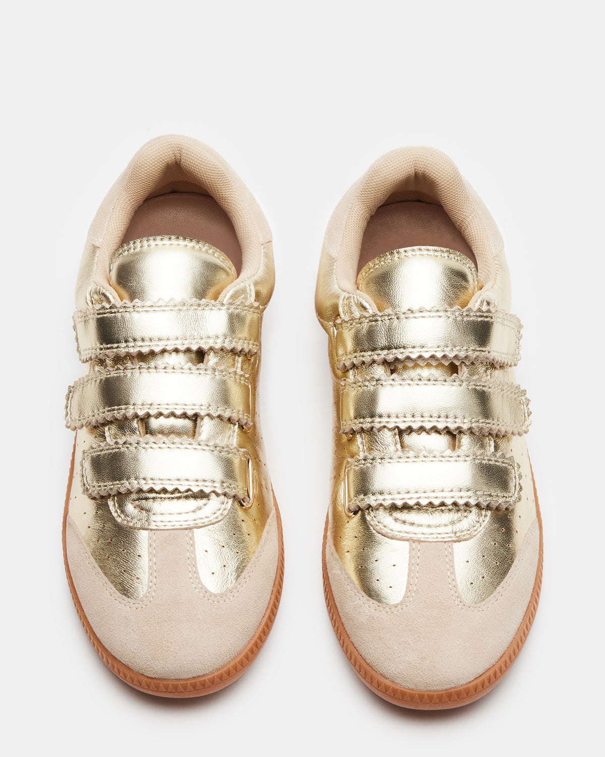 MOMENTUM Gold Velcro Low-Top Women's Sneakers - Steve Madden