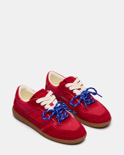 SPORTY Red Low-Top Lace-Up Women's Sneaker - Steve Madden