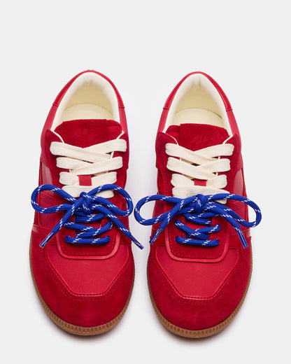 SPORTY Red Low-Top Lace-Up Women's Sneaker - Steve Madden