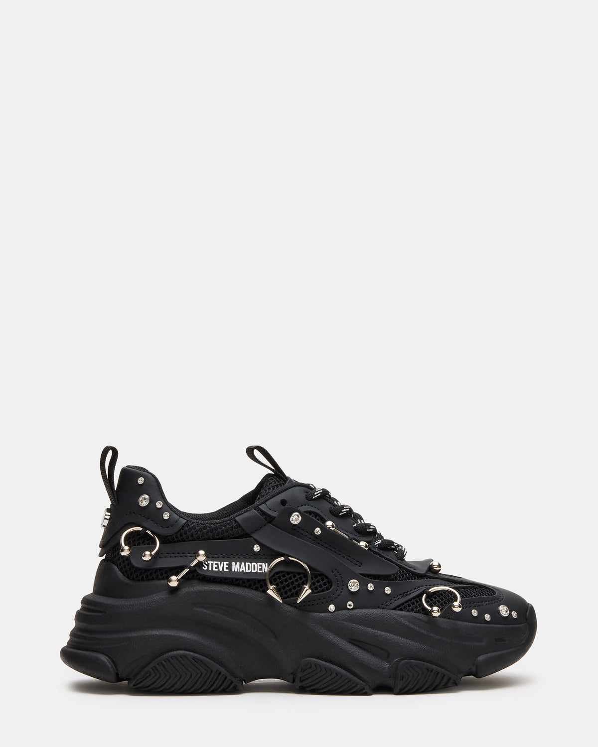 POSSESSION Piercing Black Platform Lace-Up Women's Sneaker - Steve Madden