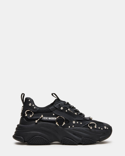 POSSESSION Piercing Black Platform Lace-Up Women's Sneaker - Steve Madden