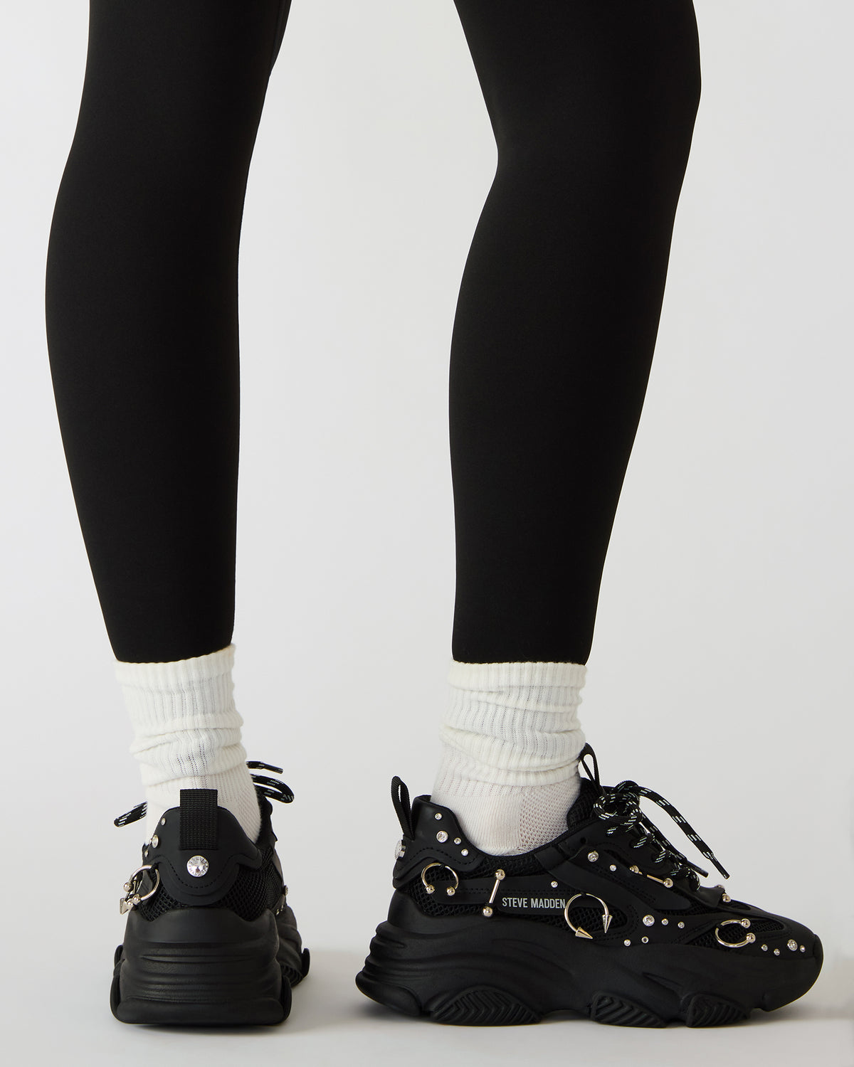 POSSESSION Piercing Black Platform Lace-Up Women's Sneaker - Steve Madden