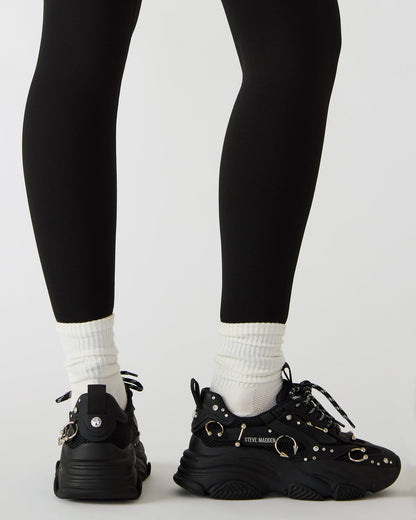 POSSESSION Piercing Black Platform Lace-Up Women's Sneaker - Steve Madden