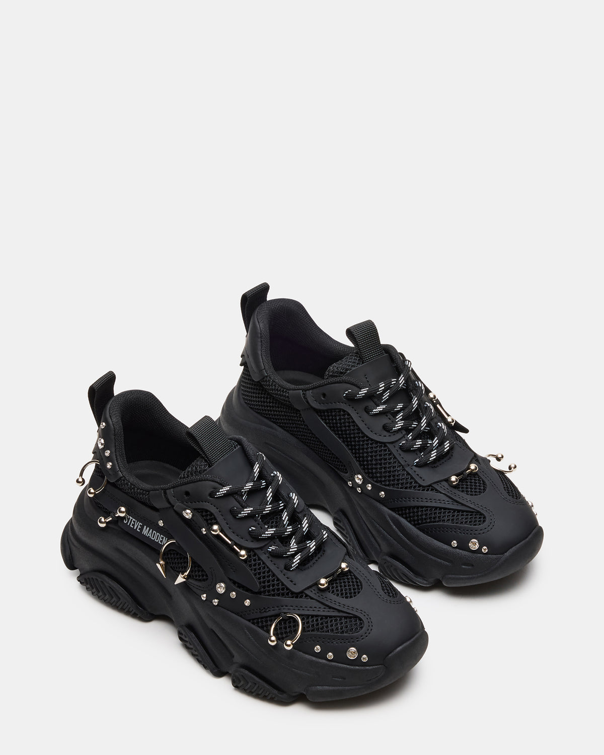 POSSESSION Piercing Black Platform Lace-Up Women's Sneaker - Steve Madden