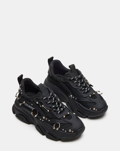 POSSESSION Piercing Black Platform Lace-Up Women's Sneaker - Steve Madden