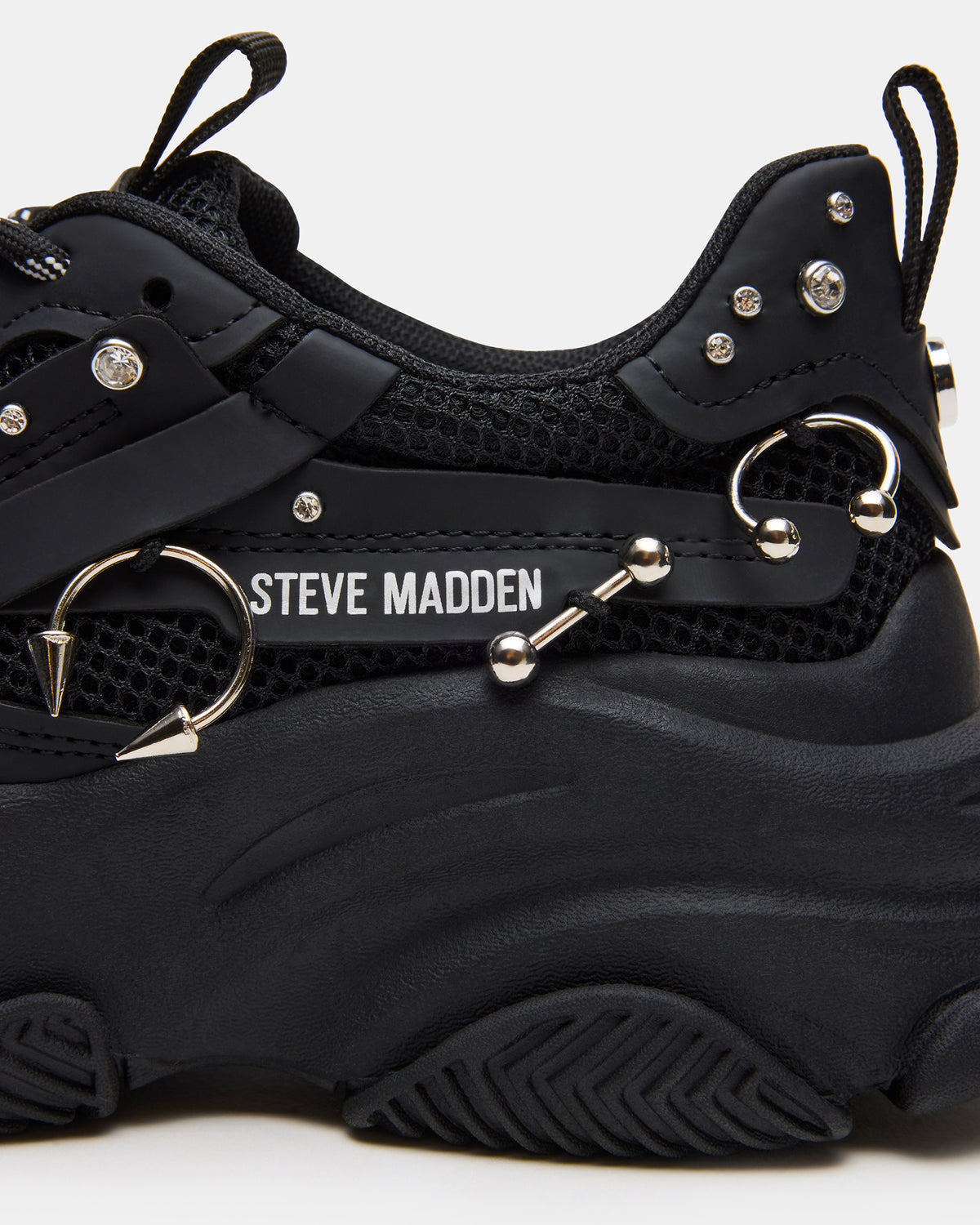 POSSESSION Piercing Black Platform Lace-Up Women's Sneaker - Steve Madden