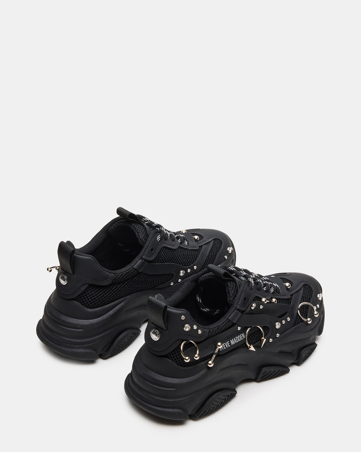 POSSESSION Piercing Black Platform Lace-Up Women's Sneaker - Steve Madden