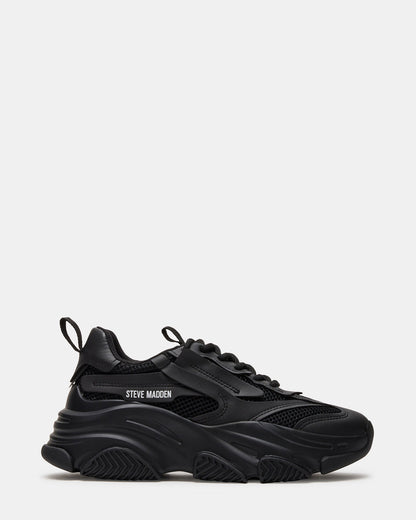 POSSESSION Black Platform Lace-Up Women's Sneaker - Steve Madden