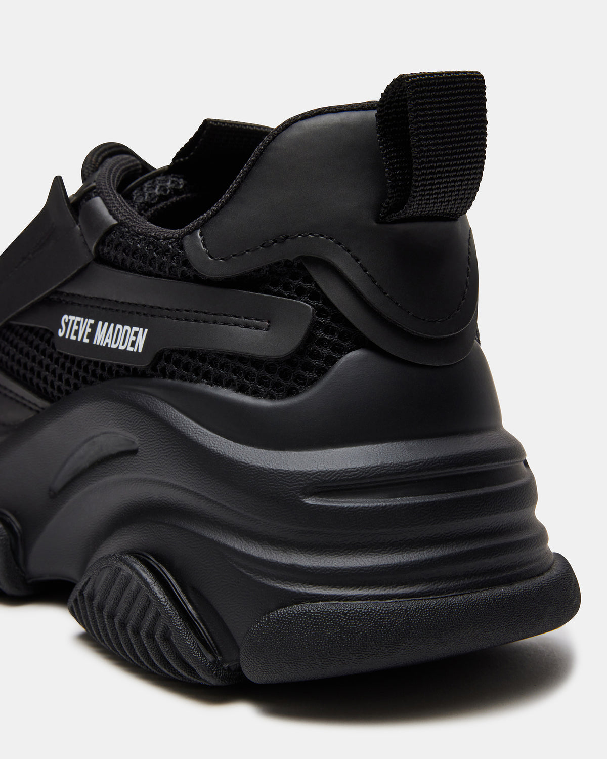 POSSESSION Black Platform Lace-Up Women's Sneaker - Steve Madden
