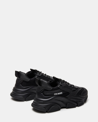 POSSESSION Black Platform Lace-Up Women's Sneaker - Steve Madden